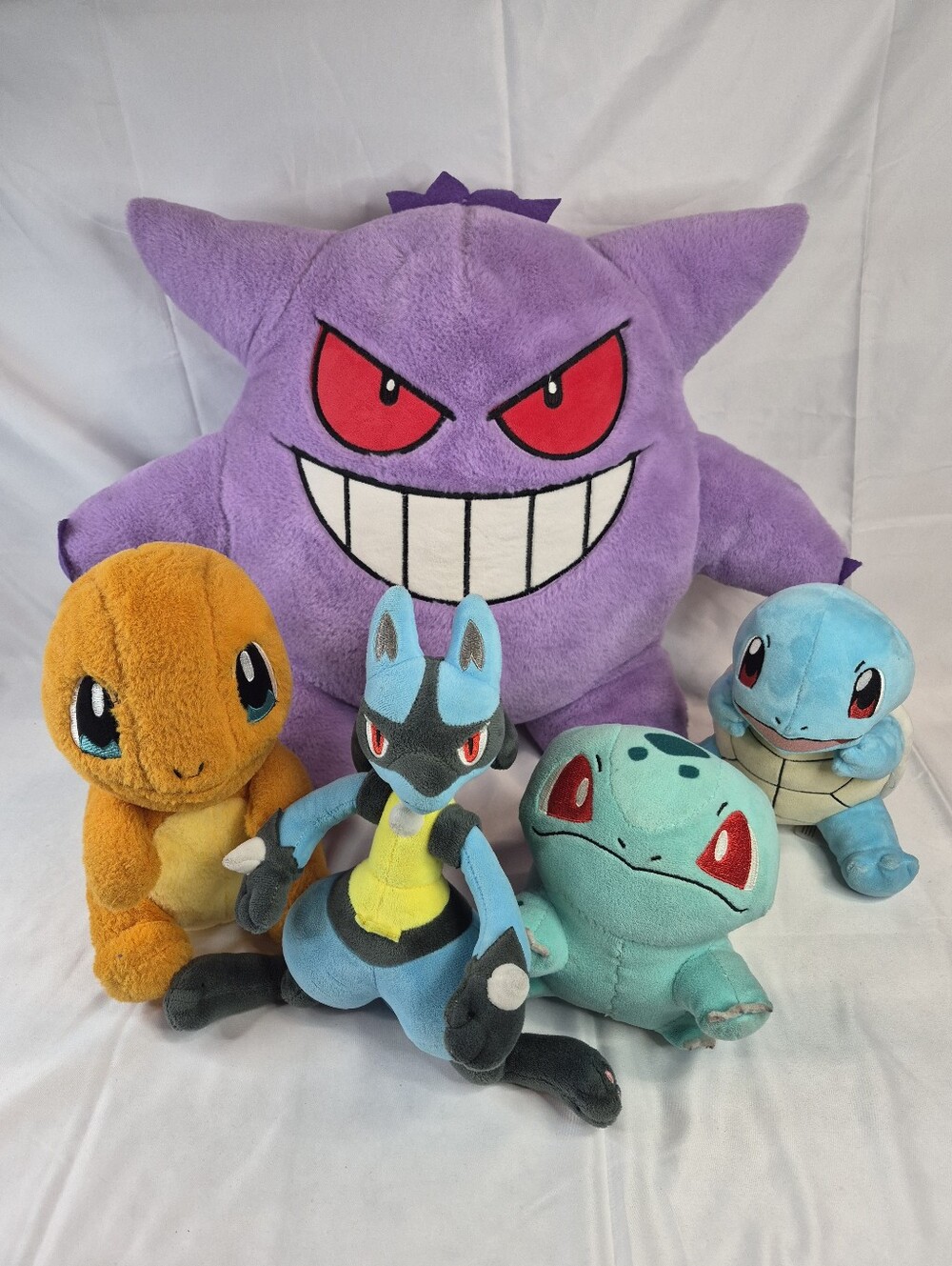 Pokémon Plush Lot of 5 Gengar Lucario Charmander Bulbasaur Squirtle Stuffed Toys